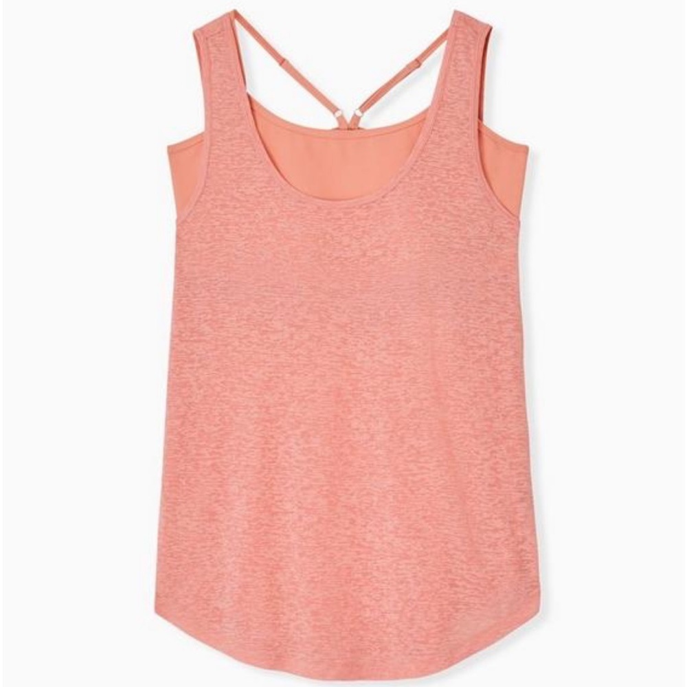 NWT Torrid Women's Knit Racerback Sleeveless Active Tank Coral Size 0
